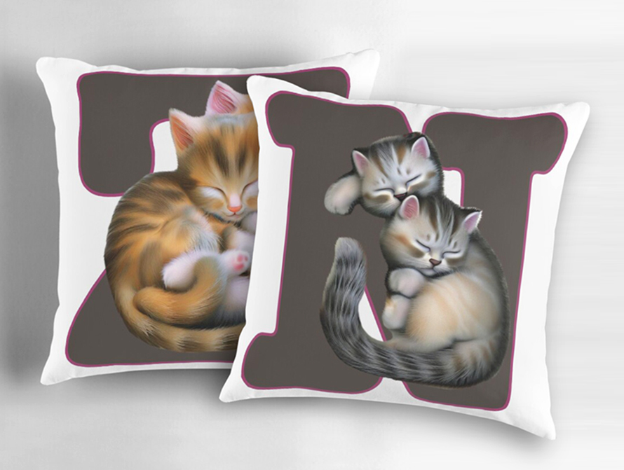 Kittens letter pillows