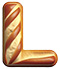 Letter L in Bread type design