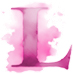 Watercolor Pink paint type letter L