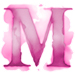 Watercolor Pink paint type letter M