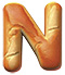 Letter N in Bread type design