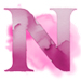 Watercolor Pink paint type letter N