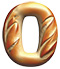 Letter O in Bread type design