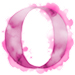 Watercolor Pink paint type letter O