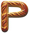 Letter P in Bread type design