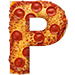 Pizza type letter P