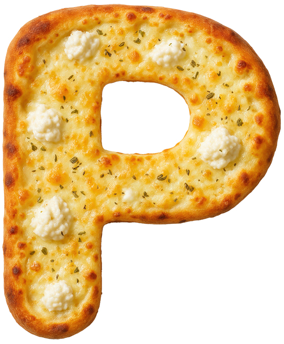 WHITE PIZZA LETTERS 