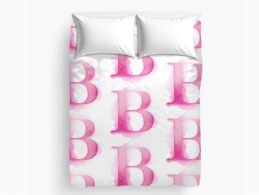 Pink Watercolor Duvet Cover