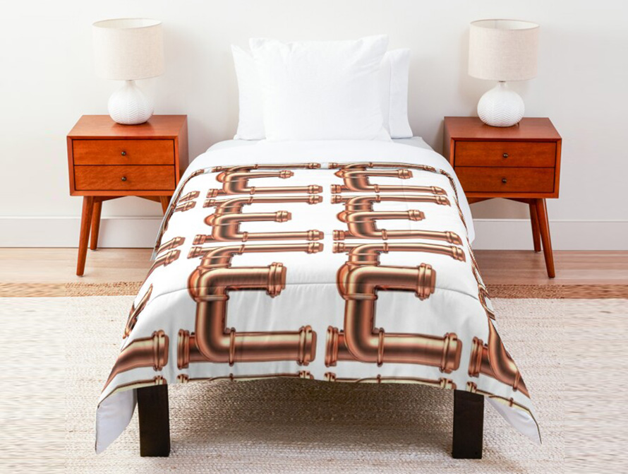 Pipes letter bed comforter