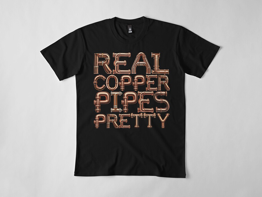 Pipes word t-shirt