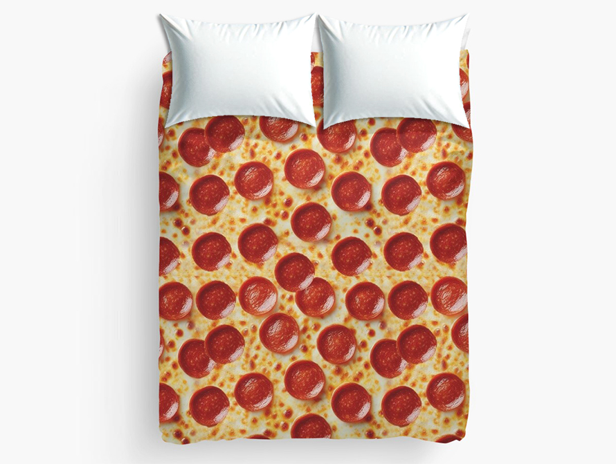 Pizza pattern duvet cover