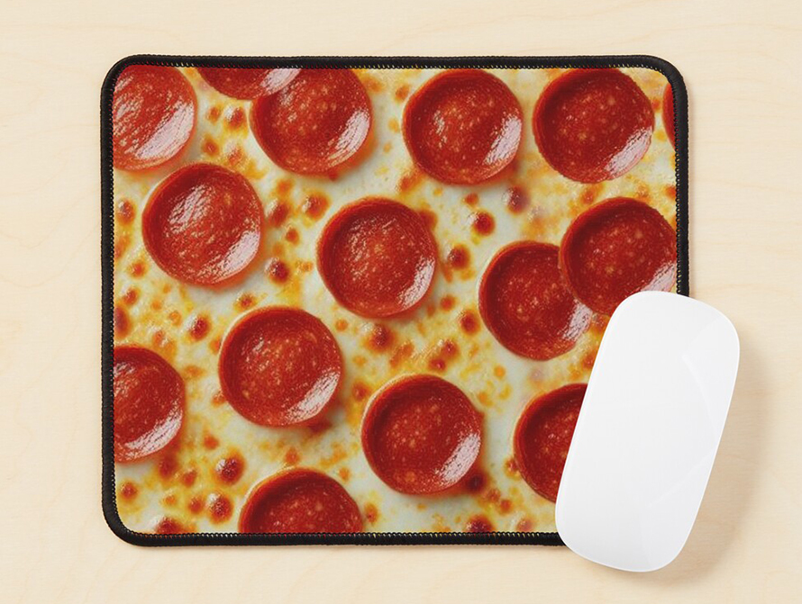 Pizza pattern mouse pad