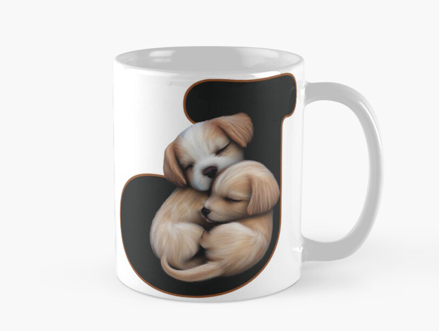 Puppies letter mug