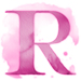 Watercolor Pink paint type letter R