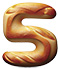 Letter S in Bread type design