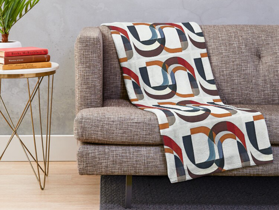 Modern letter type throw blanket