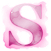Watercolor Pink paint type letter S