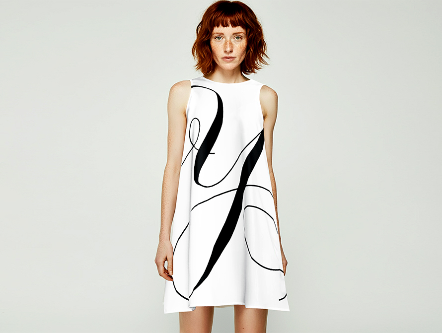 Script Letter A-line Dress