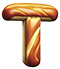 Letter T in Bread type design