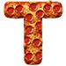 Pizza type letter T