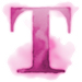 Watercolor Pink paint type letter T