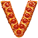 Pizza type letter V