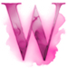 Watercolor Pink paint type letter W