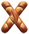 Letter X in Bread type design