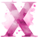 Watercolor Pink paint type letter X
