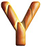 Letter Y in Bread type design