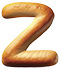 Letter Z in Bread type design