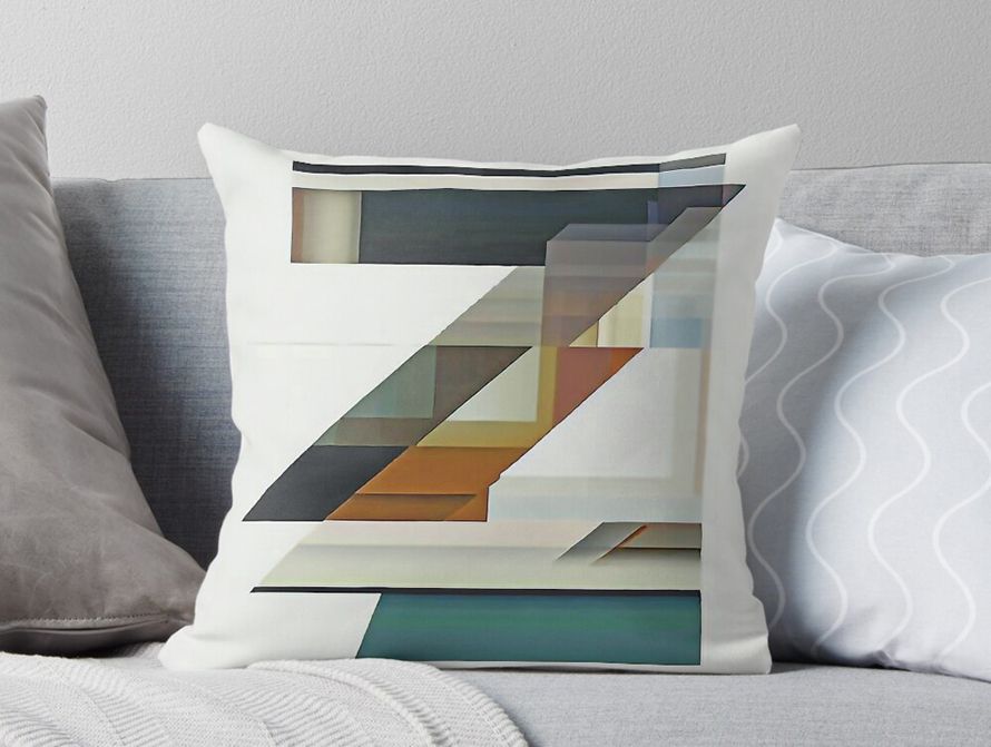 Modern letter type throw pillow